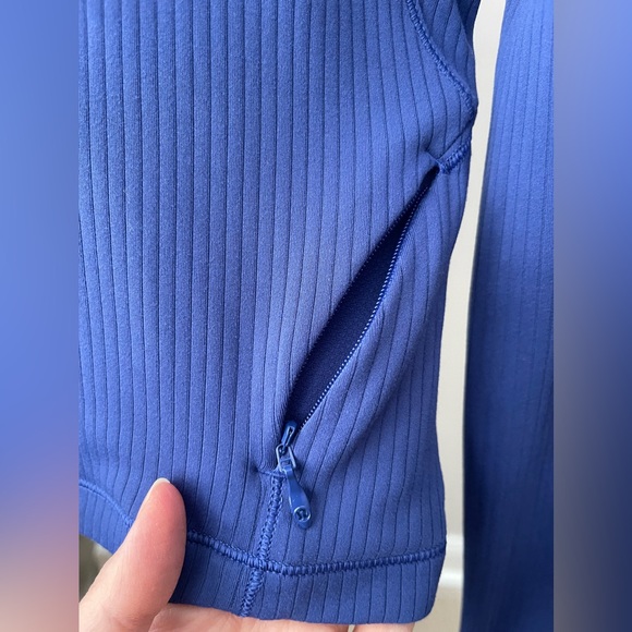 Lululemon It’s Rulu Run Ribbed Cropped Half Zip in Psychic Sz. 4 LW3GF2S - Picture 8 of 12